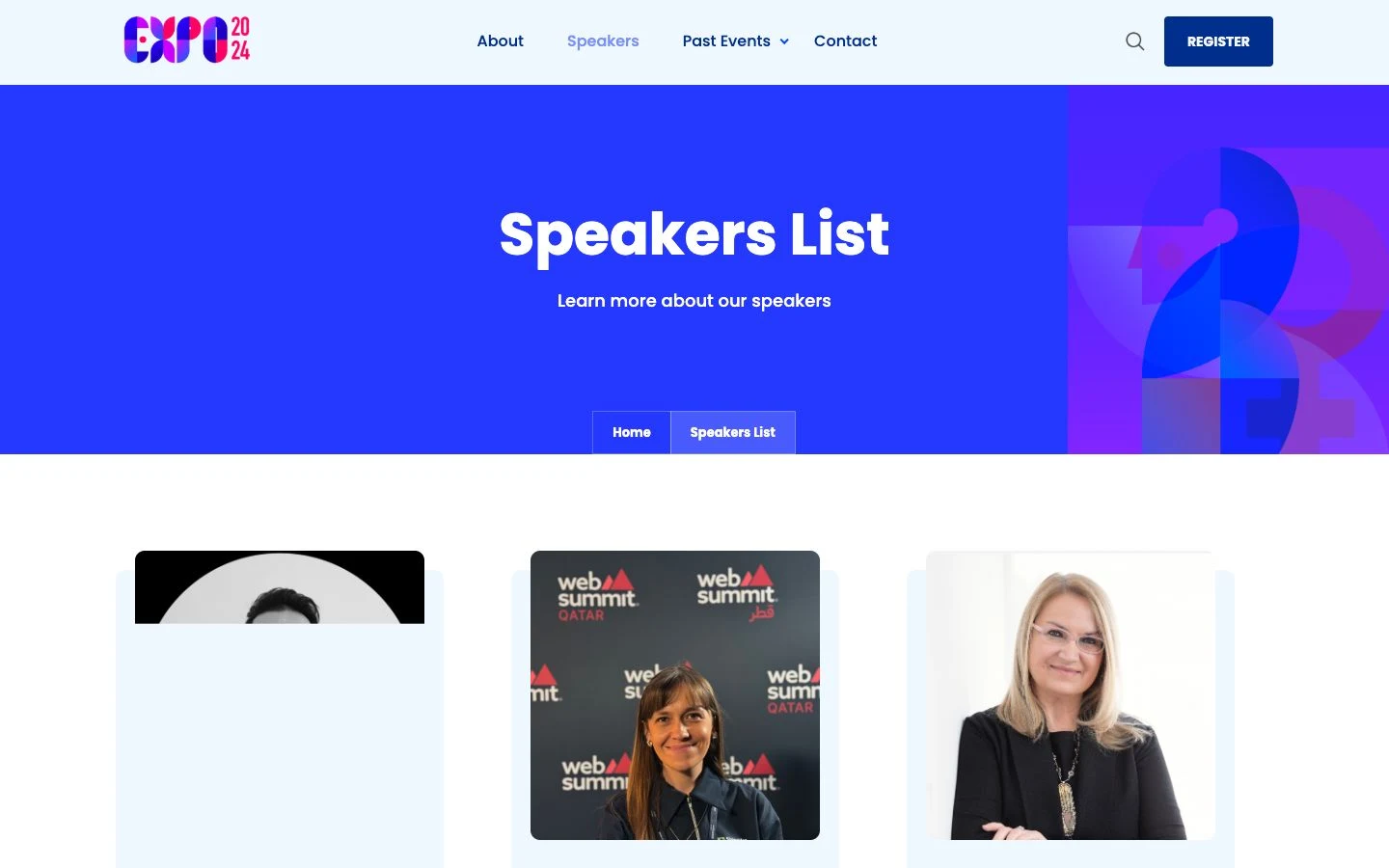Speaker directory — captured from the project's public website