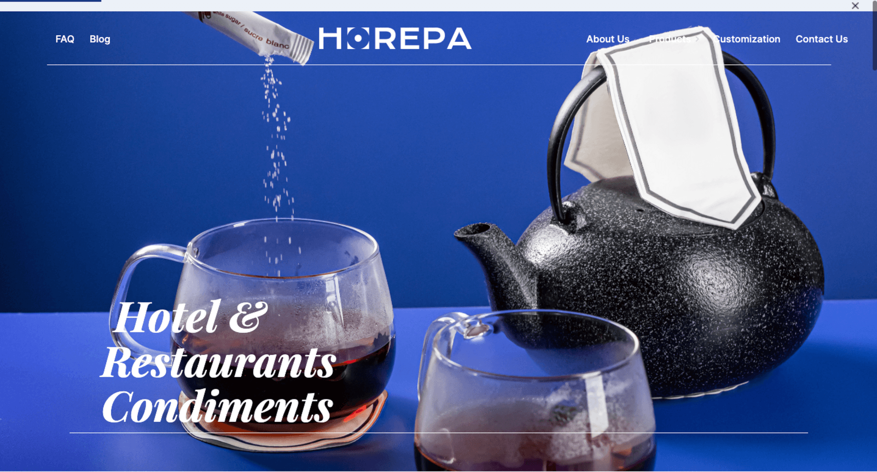 Horepa inquiry-catalog website from the original project portfolio